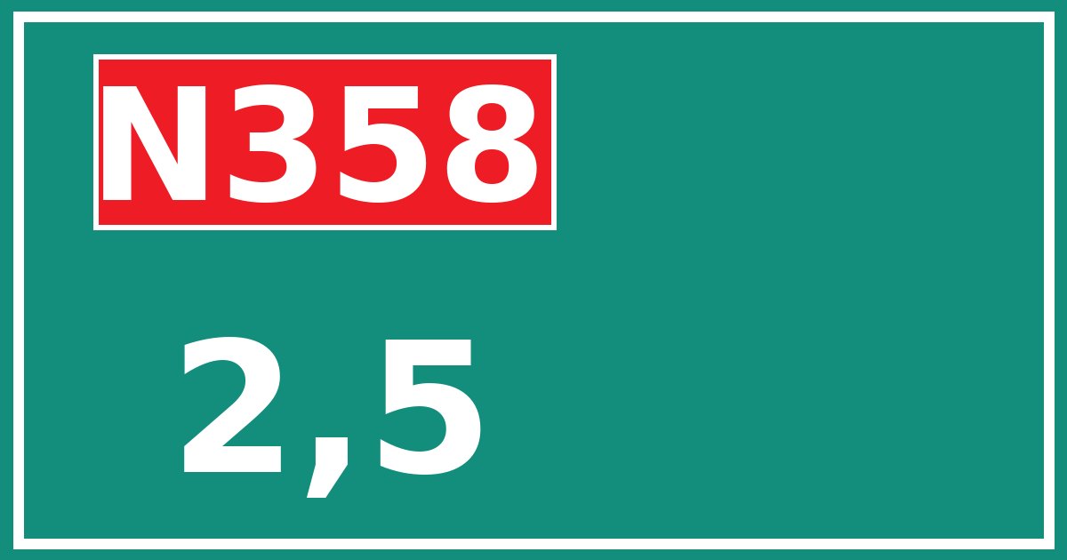 Hectometerbord N358 2,5
