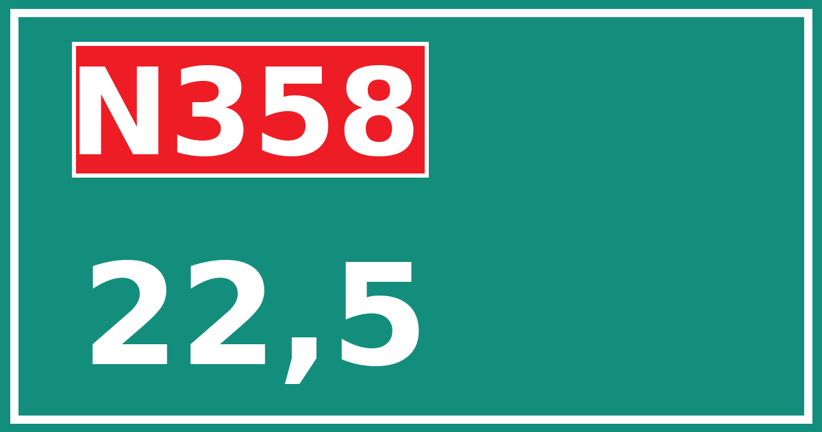 Hectometerbord N358 22,5