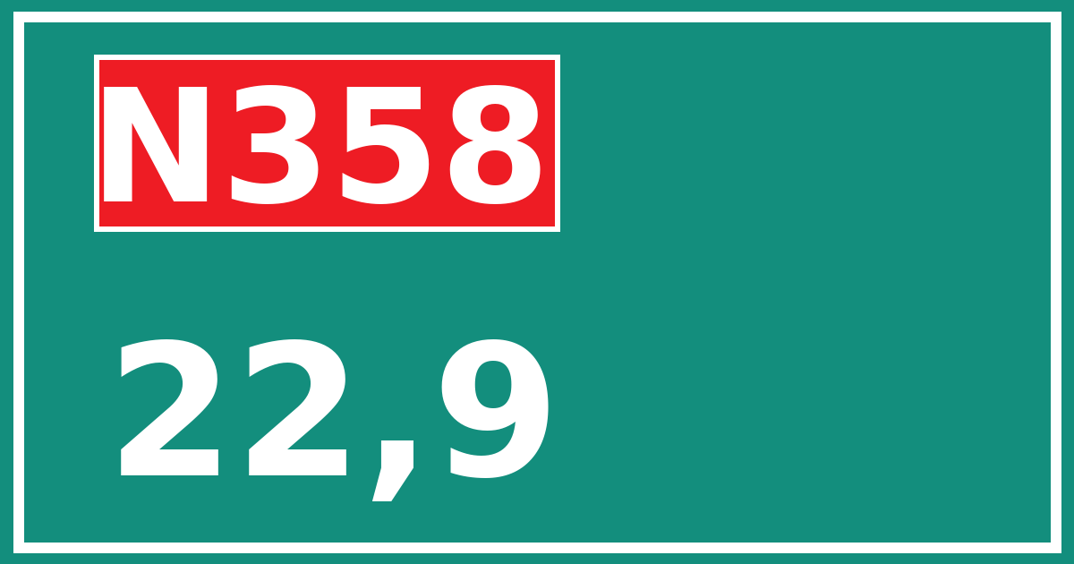 Hectometerbord N358 22,9