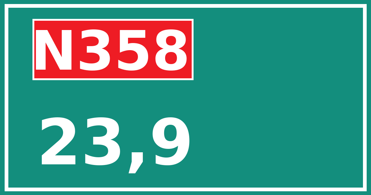 Hectometerbord N358 23,9