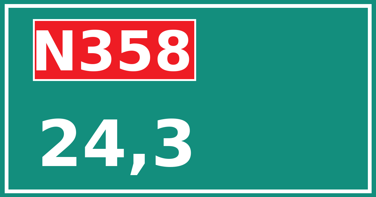 Hectometerbord N358 24,3