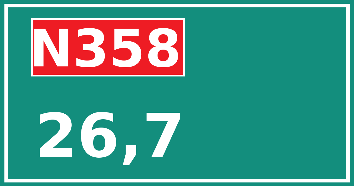 Hectometerbord N358 26,7