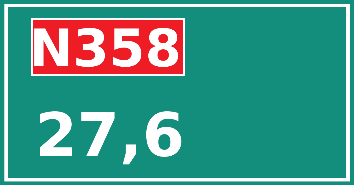 Hectometerbord N358 27,6