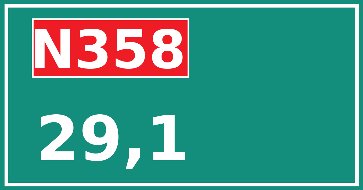 Hectometerbord N358 29,1
