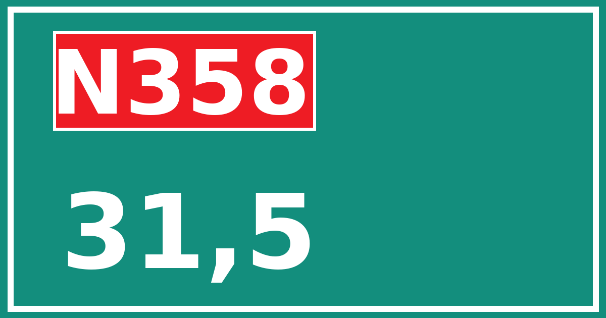 Hectometerbord N358 31,5