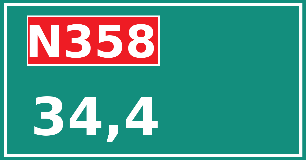 Hectometerbord N358 34,4