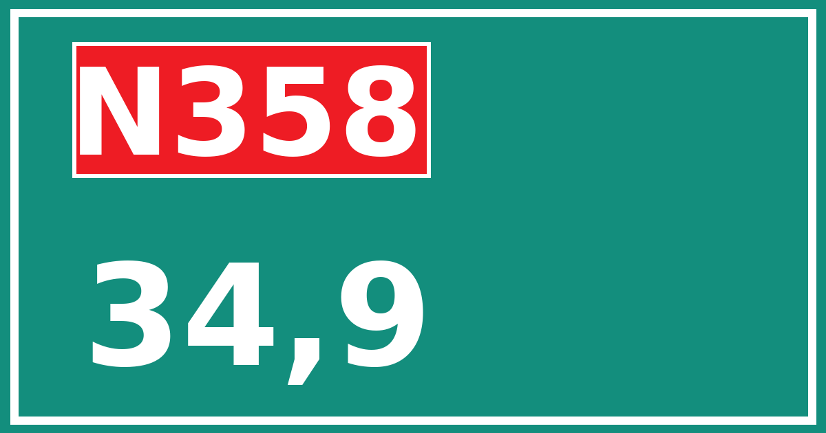 Hectometerbord N358 34,9