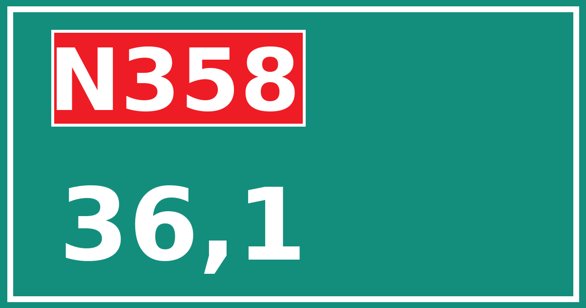 Hectometerbord N358 36,1