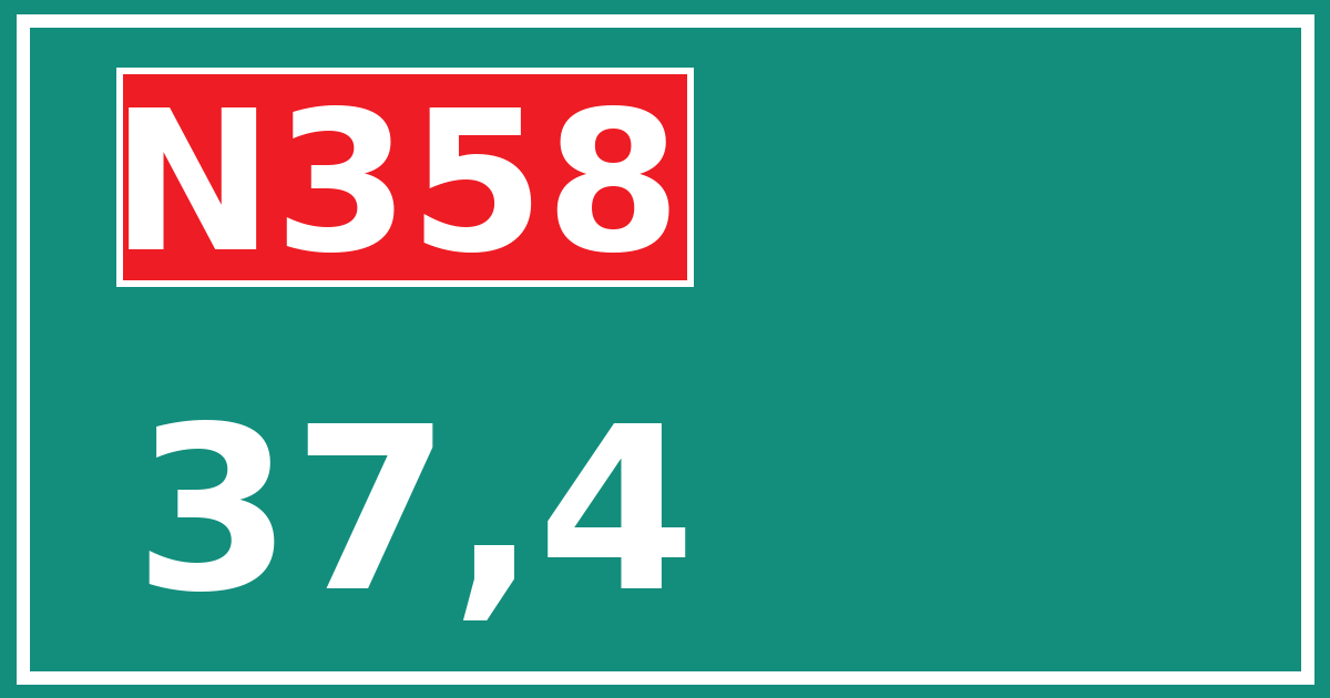 Hectometerbord N358 37,4