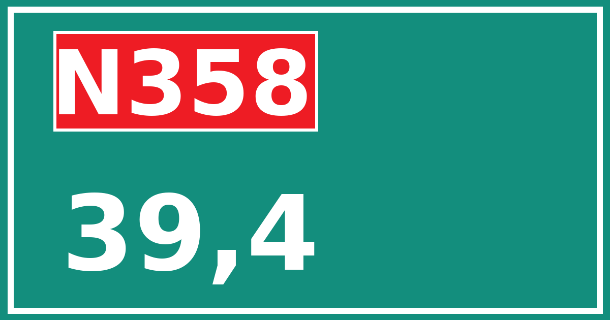 Hectometerbord N358 39,4