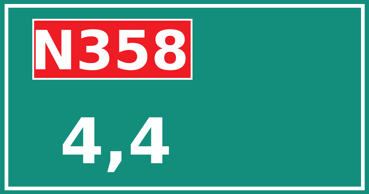 Hectometerbord N358 4,4