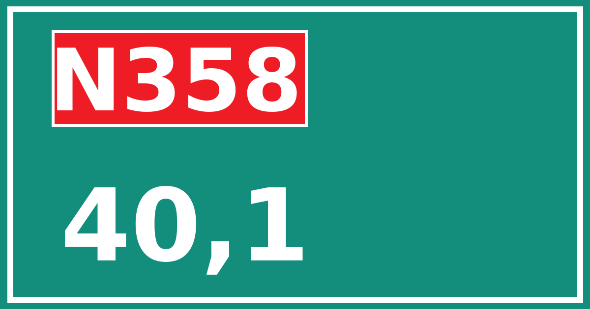 Hectometerbord N358 40,1