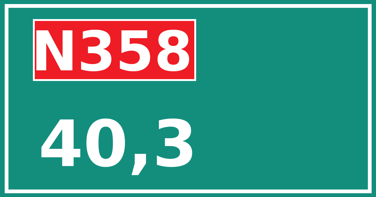 Hectometerbord N358 40,3