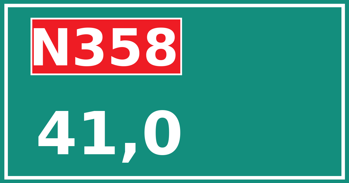 Hectometerbord N358 41,0