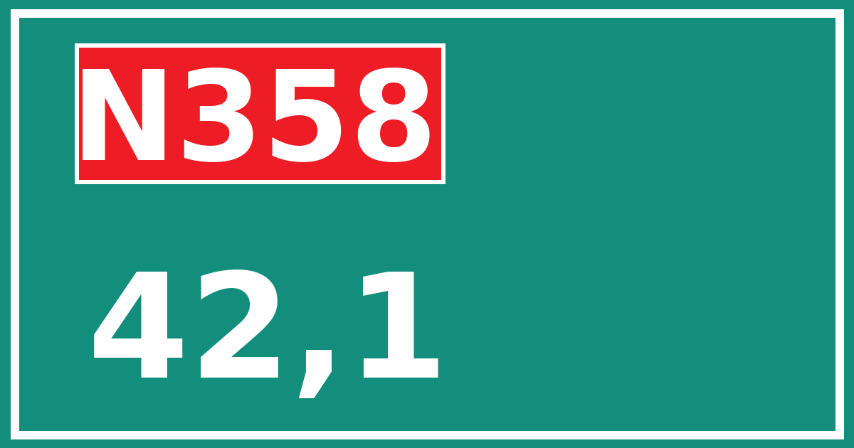 Hectometerbord N358 42,1