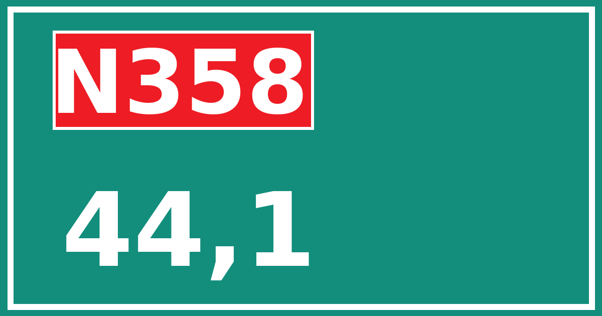 Hectometerbord N358 44,1