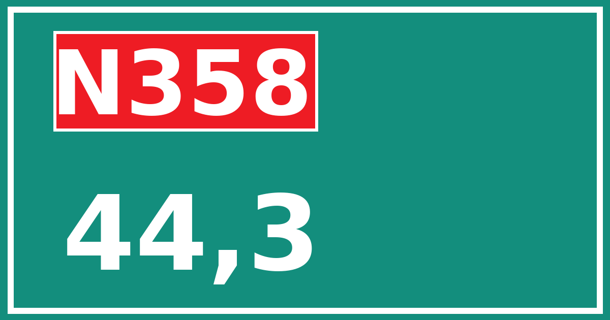 Hectometerbord N358 44,3