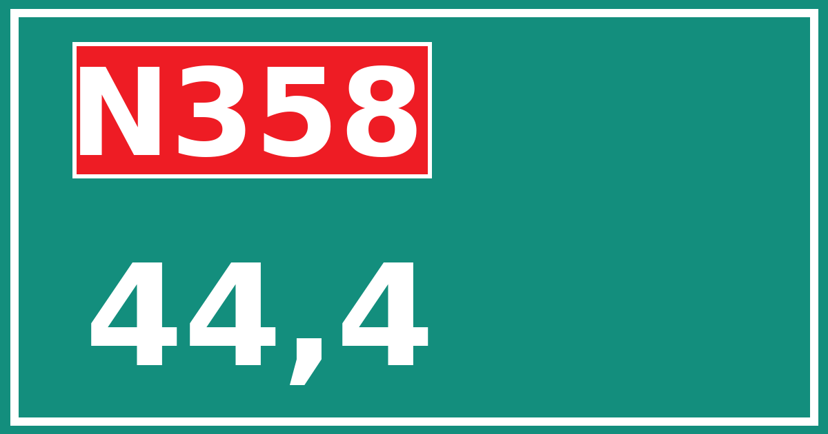 Hectometerbord N358 44,4
