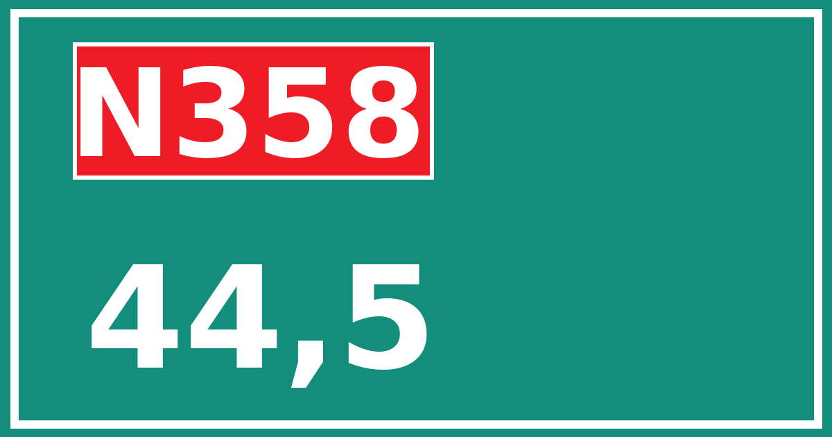 Hectometerbord N358 44,5