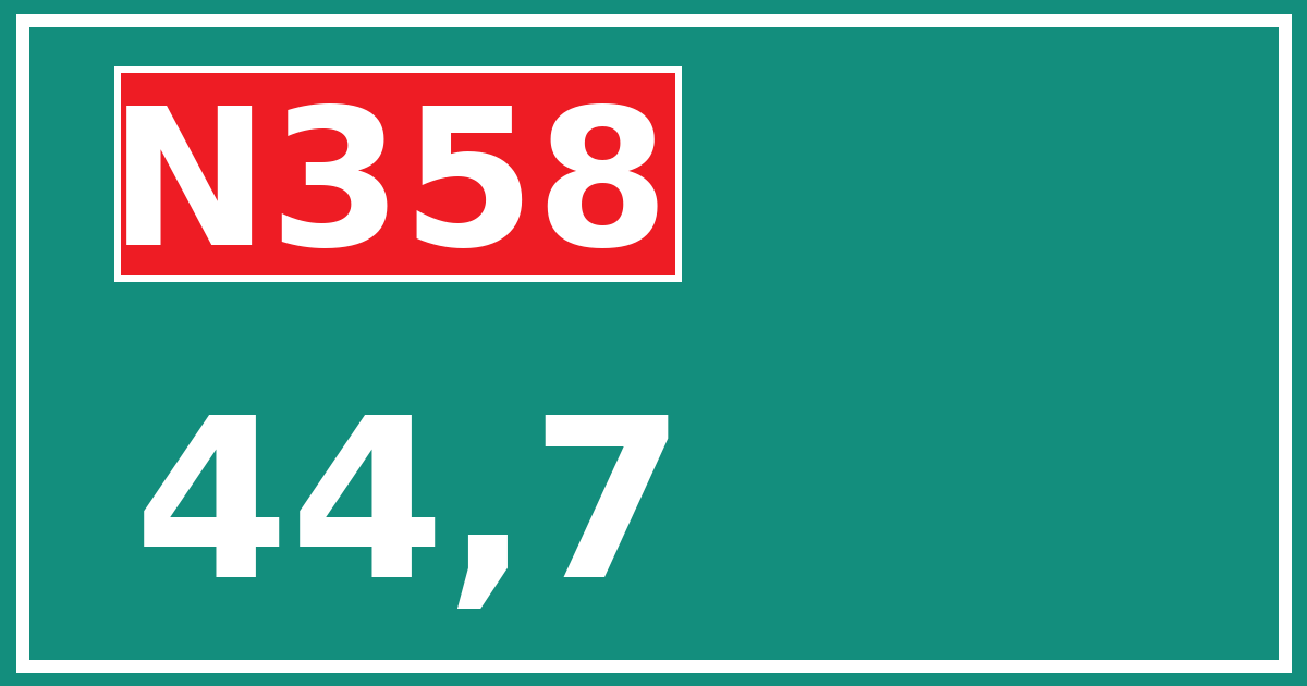 Hectometerbord N358 44,7