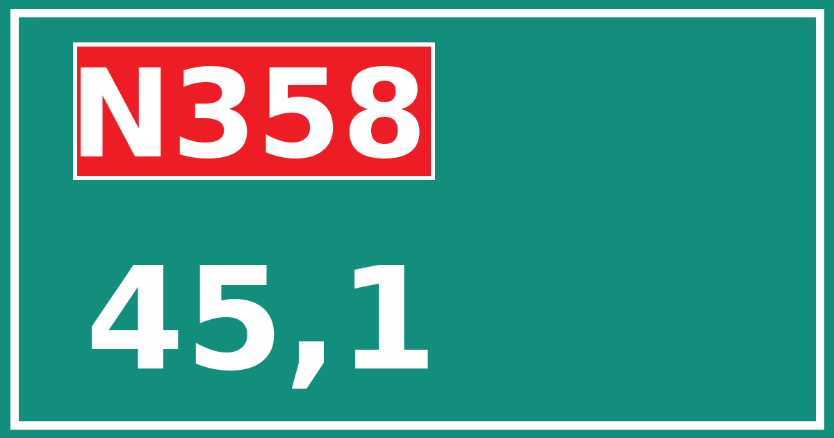 Hectometerbord N358 45,1