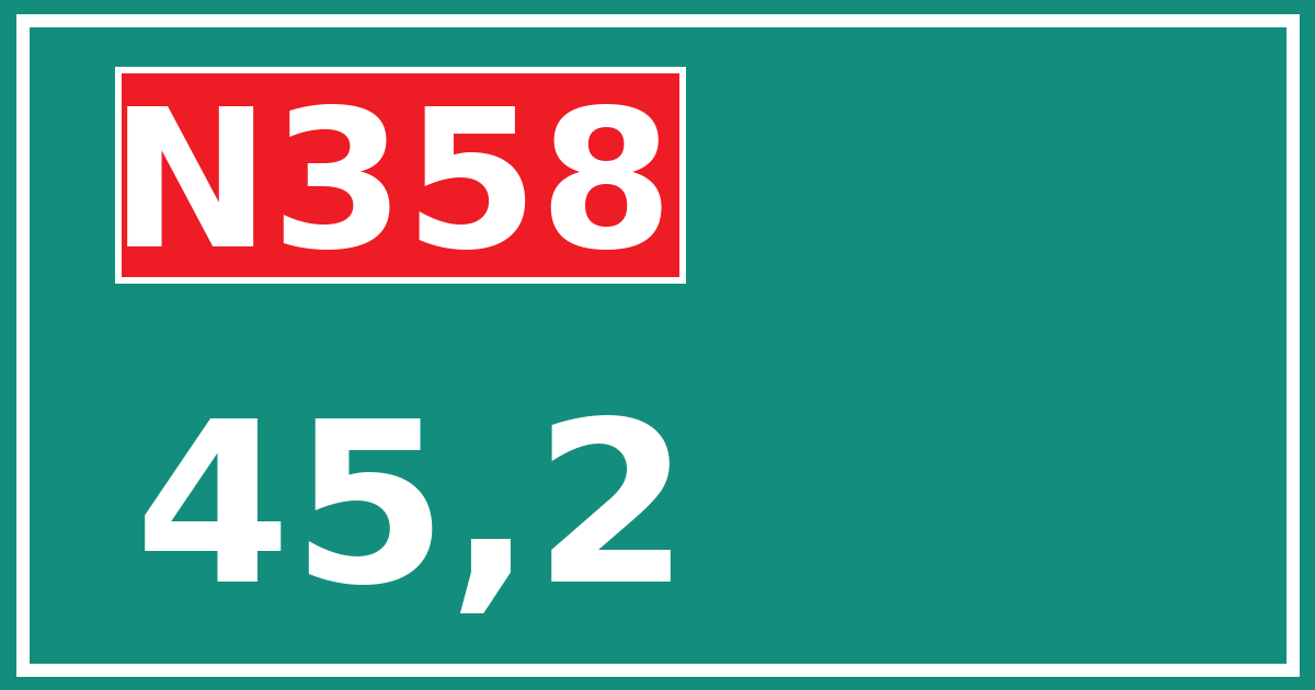 Hectometerbord N358 45,2