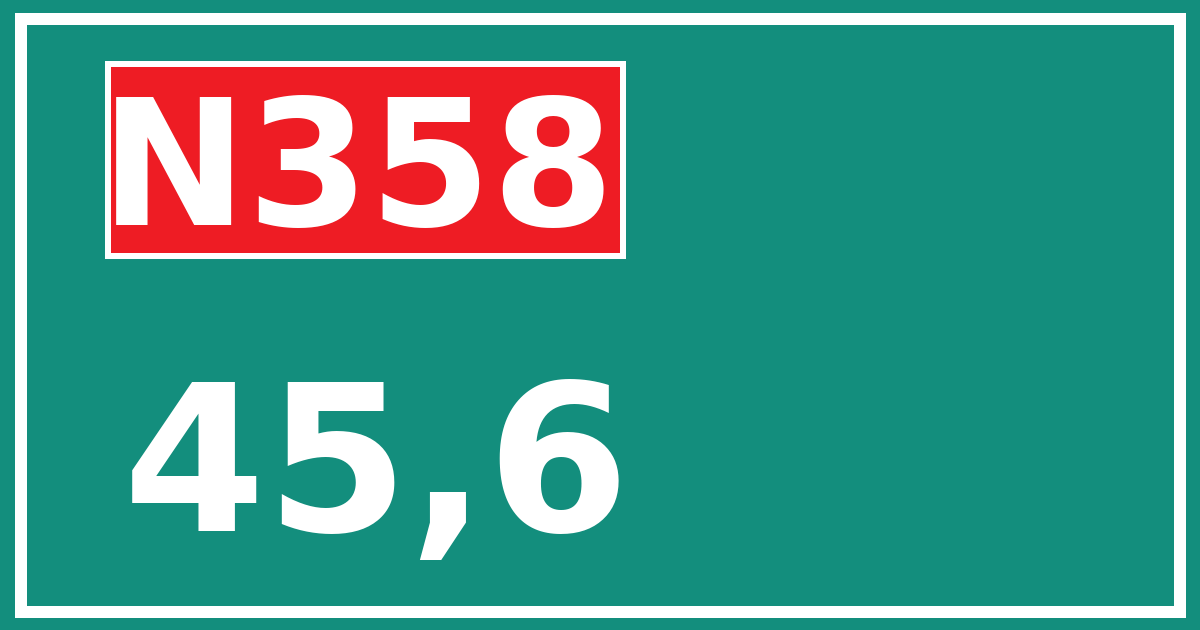 Hectometerbord N358 45,6
