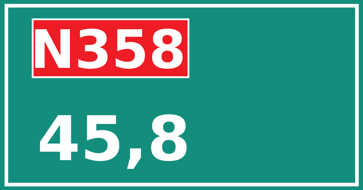 Hectometerbord N358 45,8