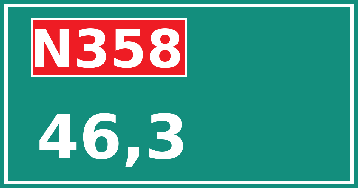 Hectometerbord N358 46,3
