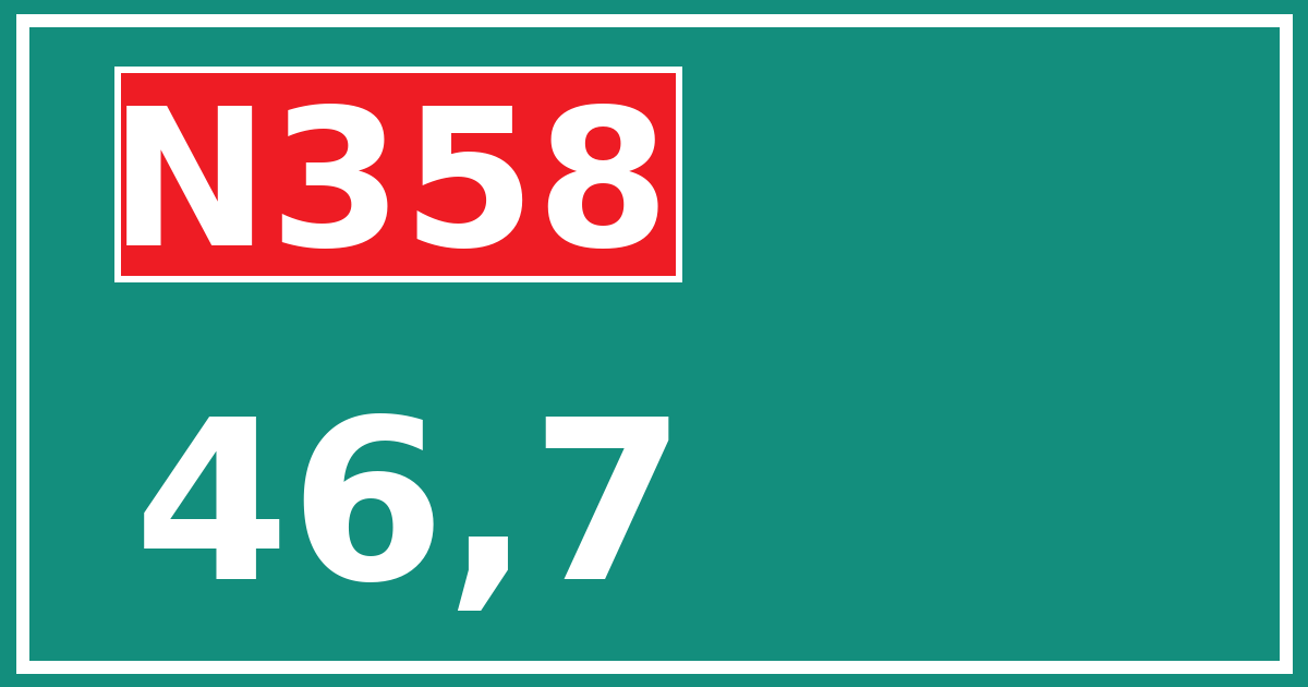 Hectometerbord N358 46,7
