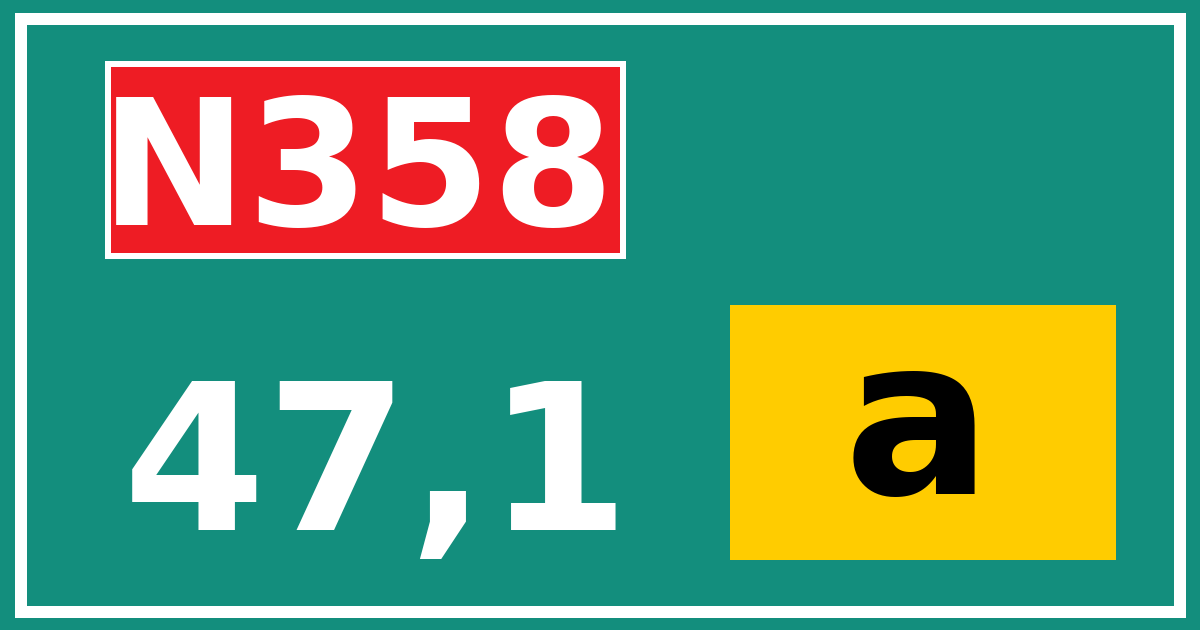 Hectometerbord N358 47,1 letter a