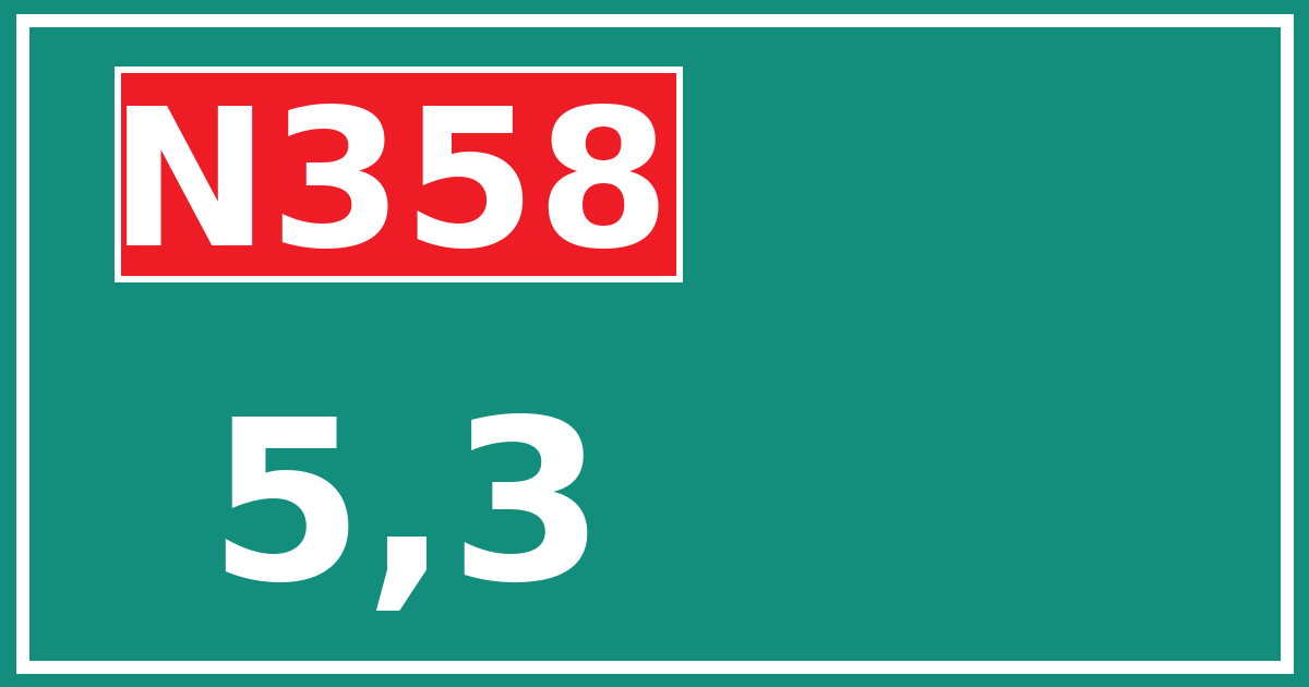 Hectometerbord N358 5,3