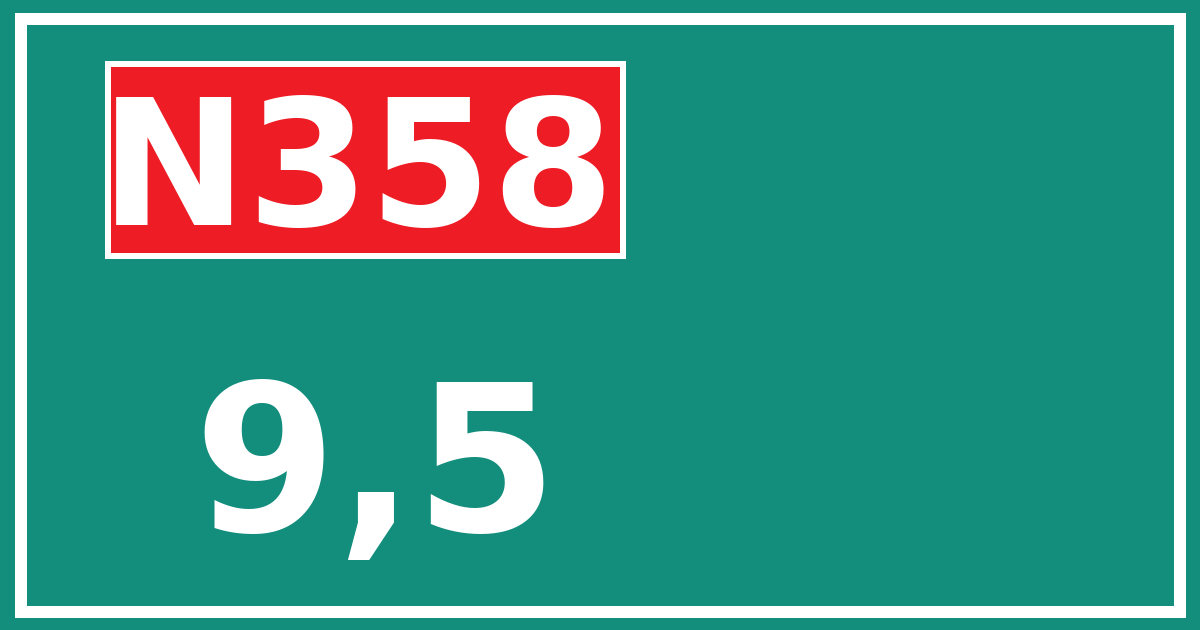Hectometerbord N358 9,5