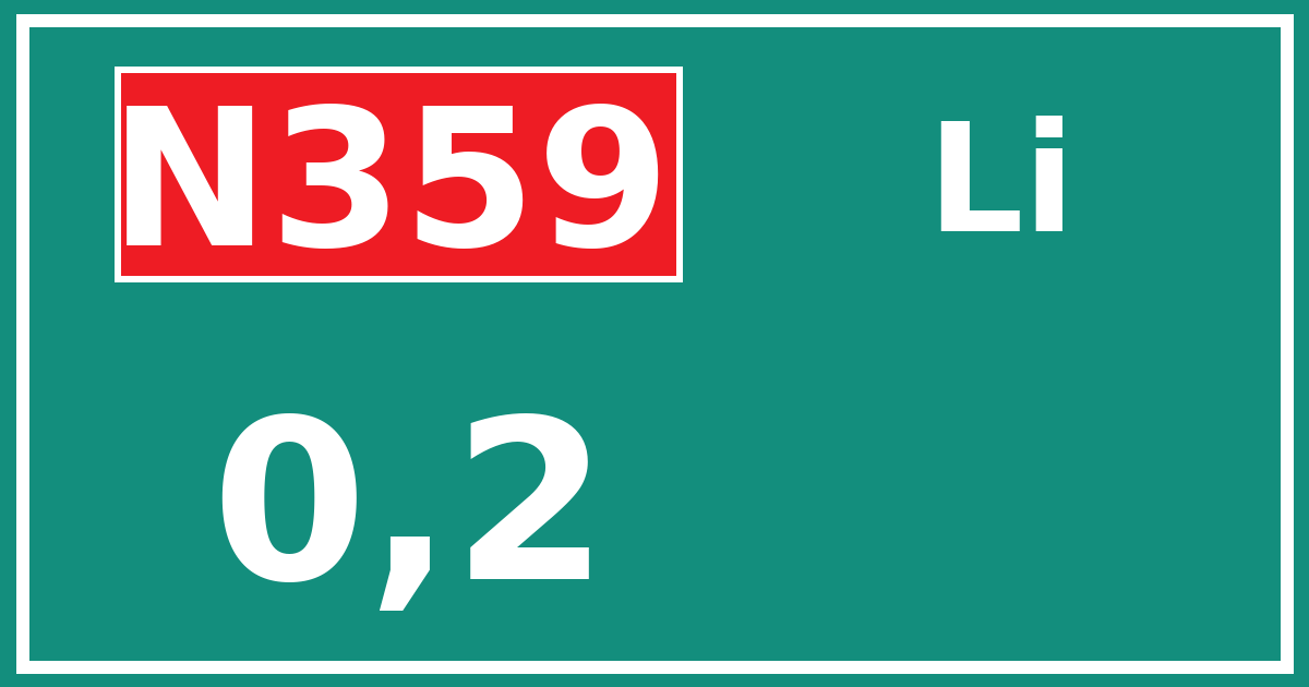 Hectometerbord N359 0,2 zijde Li