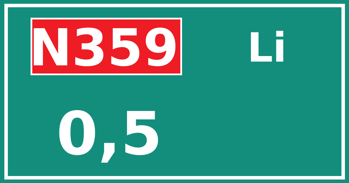 Hectometerbord N359 0,5 zijde Li