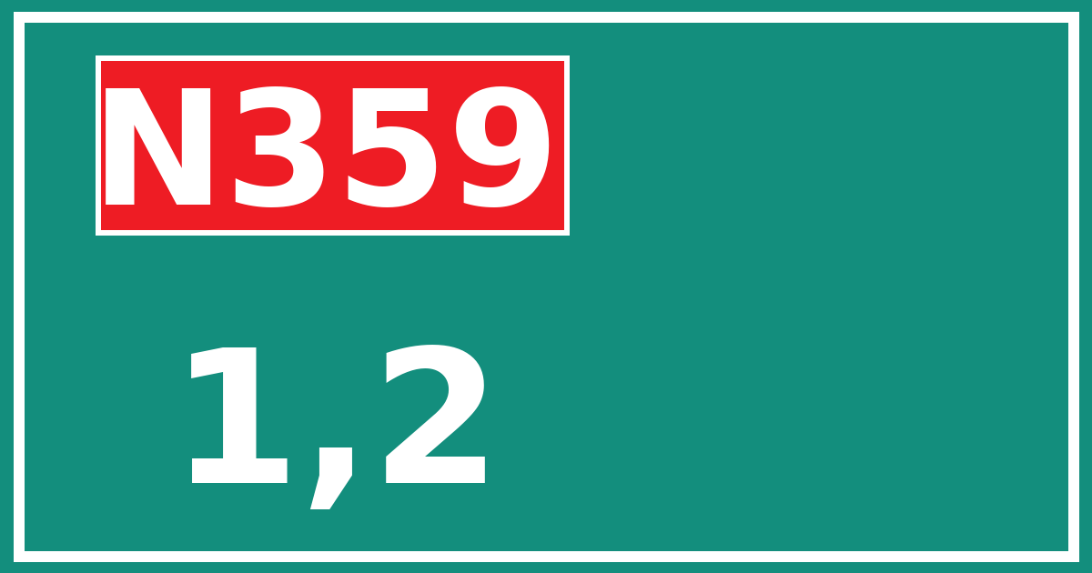 Hectometerbord N359 1,2