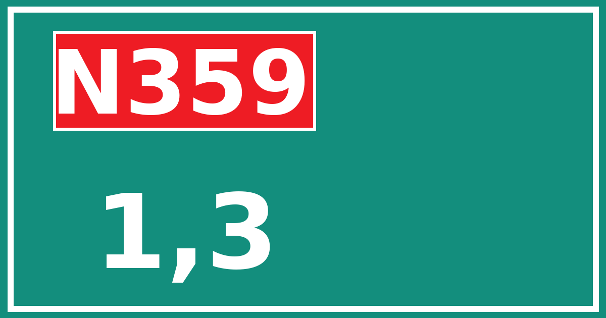 Hectometerbord N359 1,3