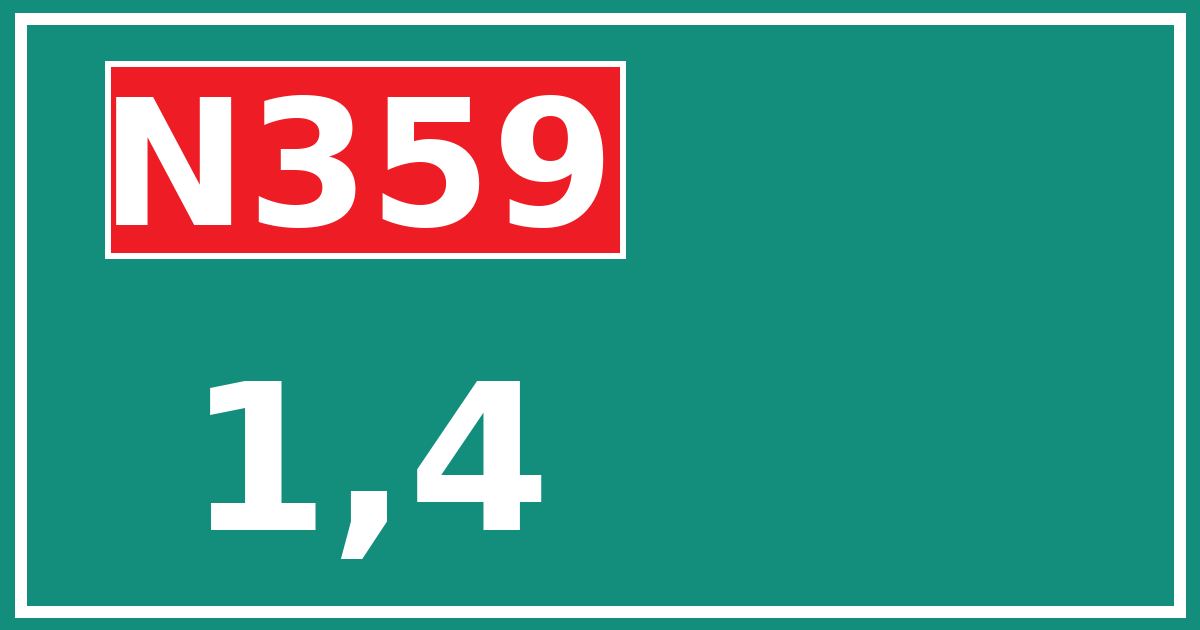 Hectometerbord N359 1,4