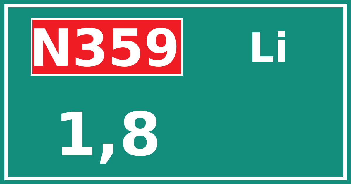 Hectometerbord N359 1,8 zijde Li