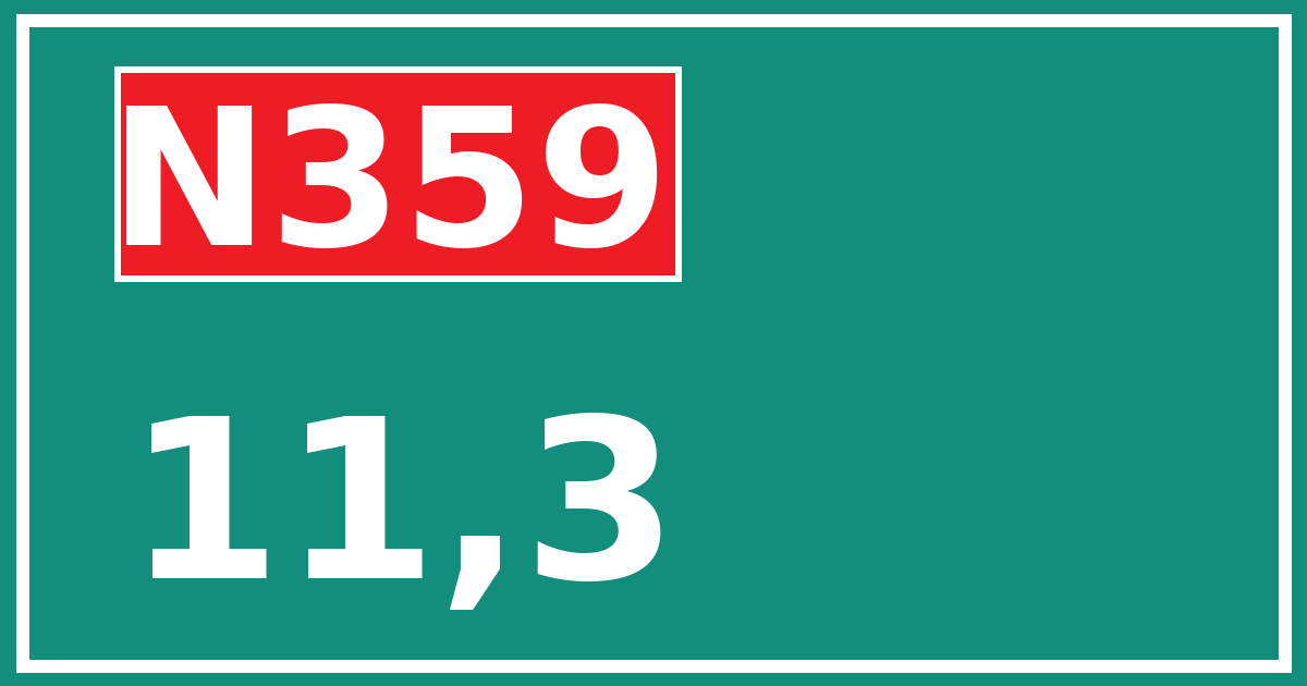 Hectometerbord N359 11,3