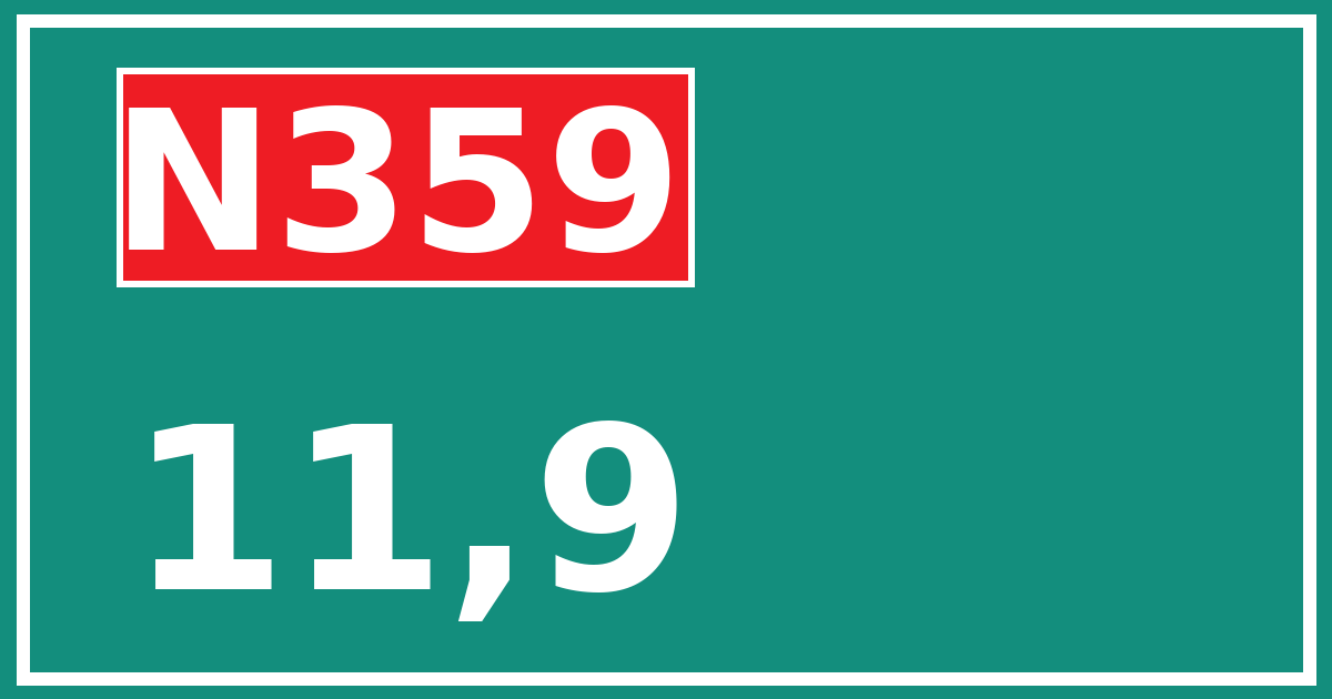 Hectometerbord N359 11,9