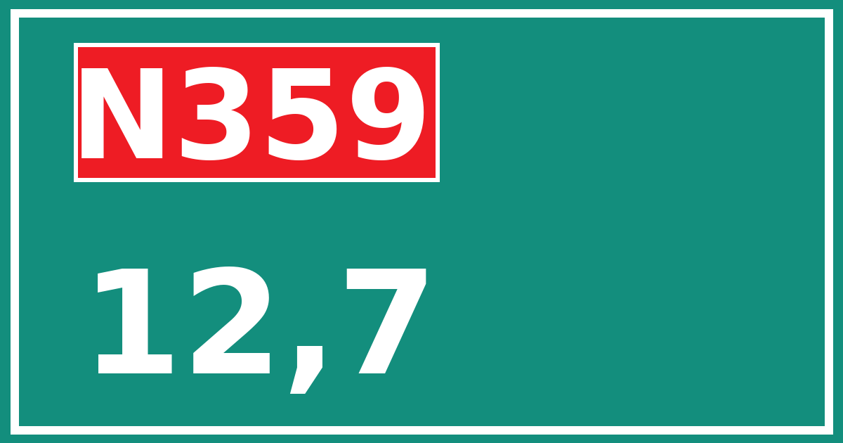 Hectometerbord N359 12,7