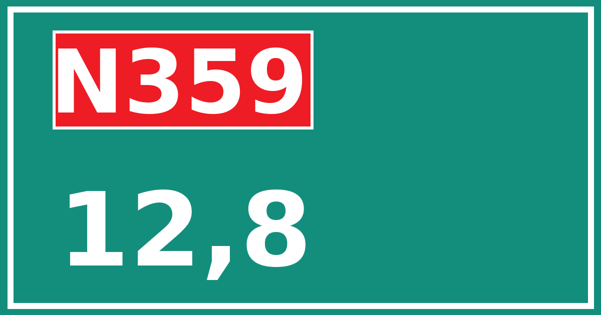 Hectometerbord N359 12,8