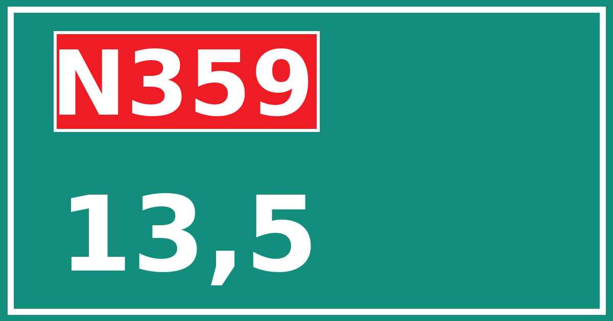 Hectometerbord N359 13,5