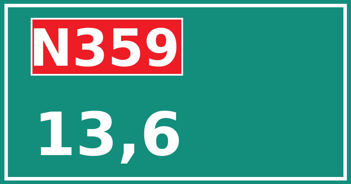 Hectometerbord N359 13,6