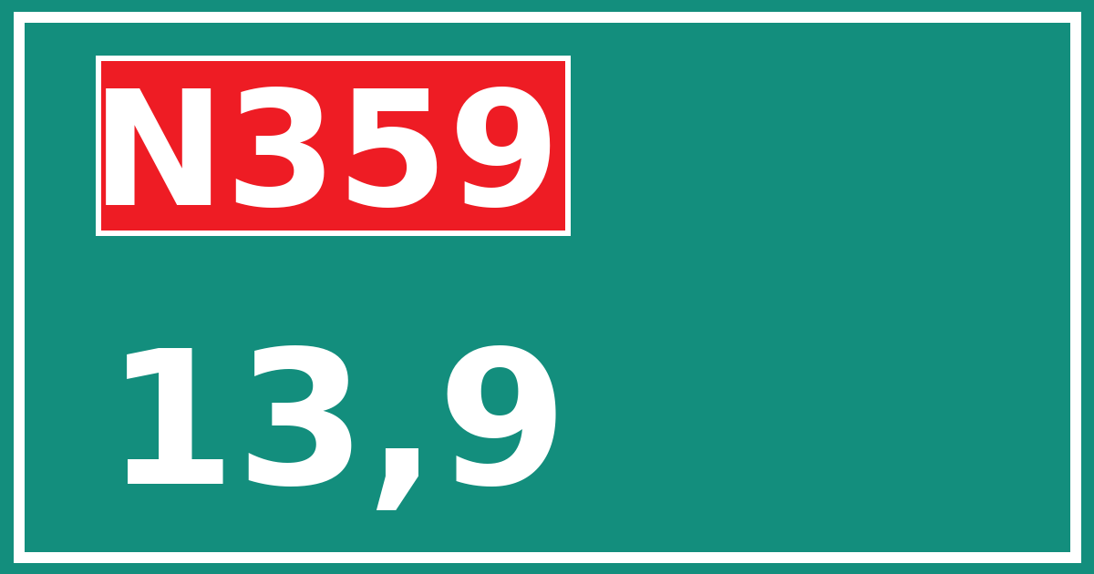 Hectometerbord N359 13,9