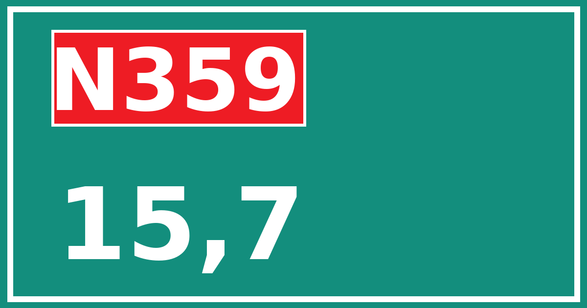 Hectometerbord N359 15,7