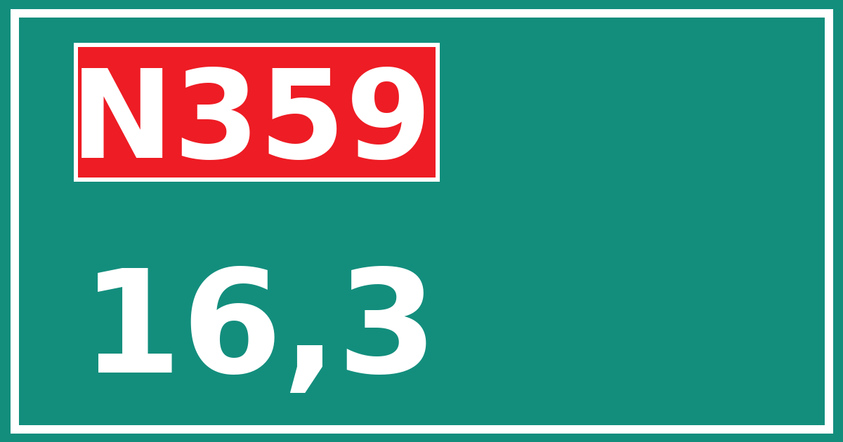 Hectometerbord N359 16,3