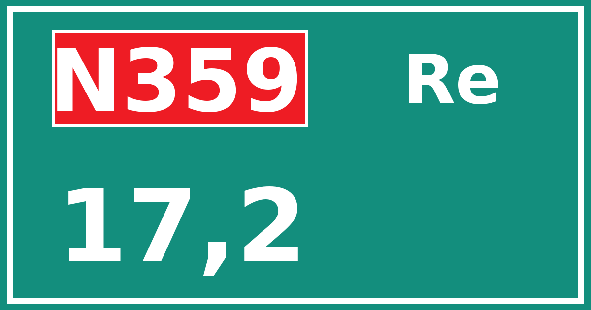 Hectometerbord N359 17,2 zijde Re