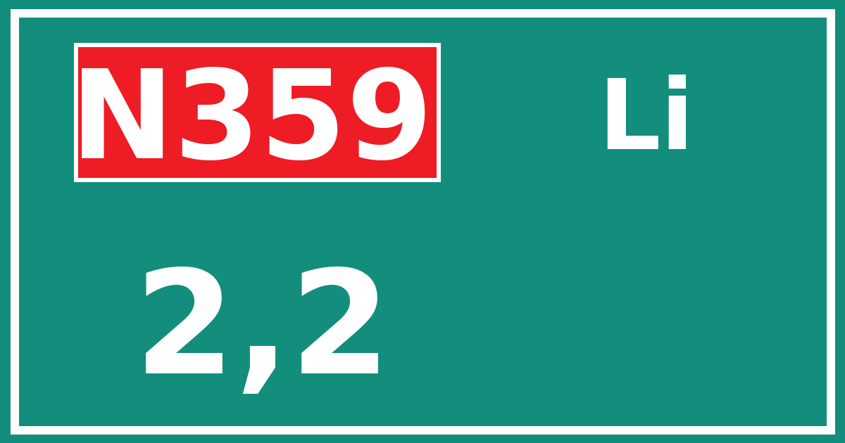 Hectometerbord N359 2,2 zijde Li